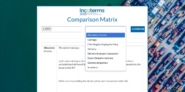 ICC Incoterms® 2020 Comparison Matrix